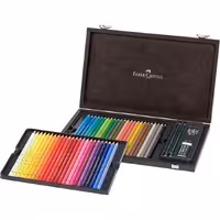 فابرکاستل مداد رنگی پلی کروموس 48 رنگ جعبه چوبی FABER-CASTELL Polychromos colour pencil wooden case 110006