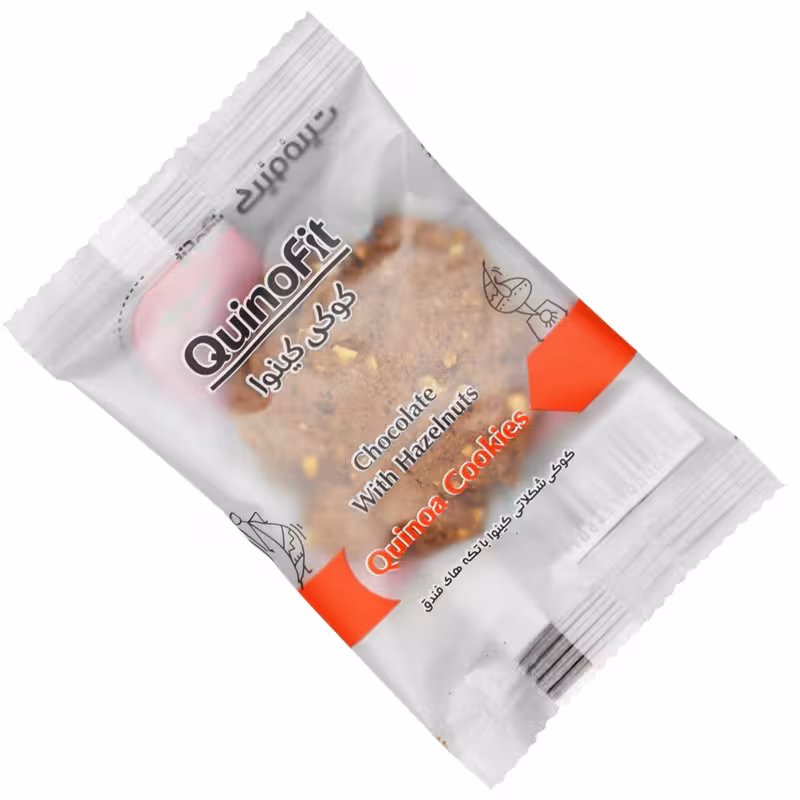 کوکی کینوفیت طعم شکلاتی با تکه های فندوق 18 گرمی
