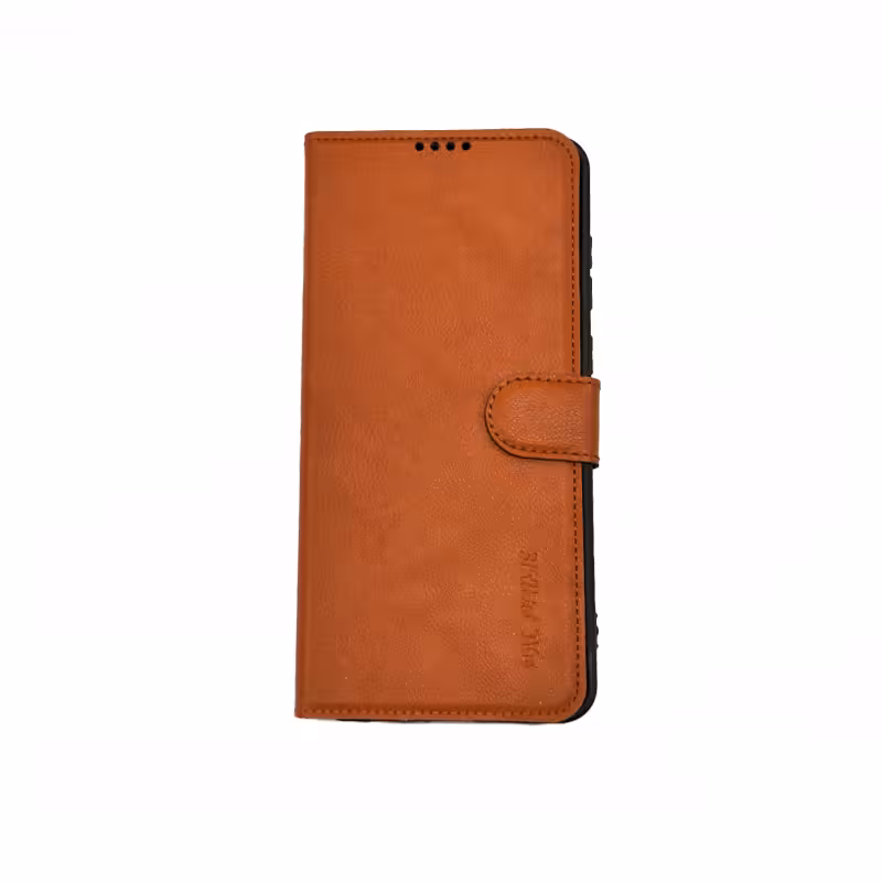 قاب گوشی سامسونگ Samsung Galaxy A05 کیف کتابی چرم مگنتی قهوه ای روشن