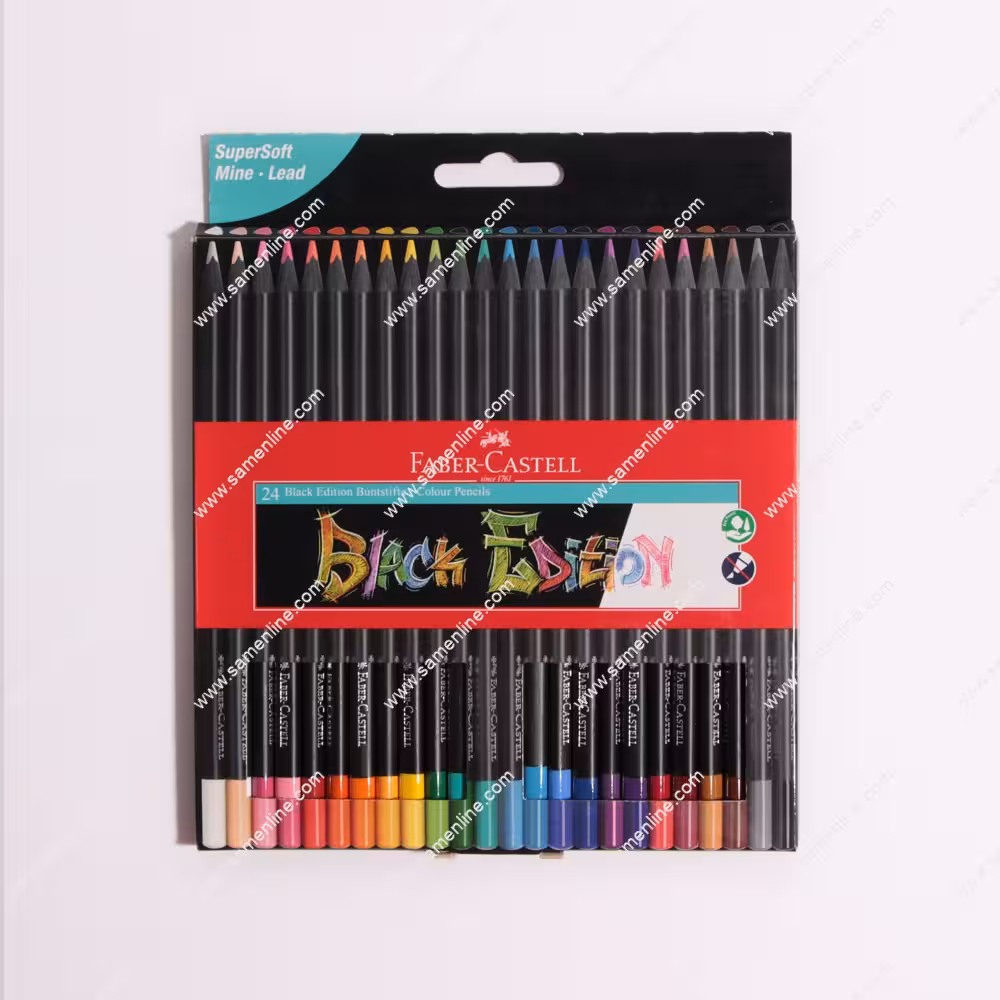 مداد رنگی 24 رنگ فابر کاستل مدل BLACK EDITION