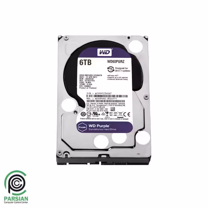 هارد دیسک اینترنال وسترن دیجیتال Purple ظرفیت 6 ترابایت