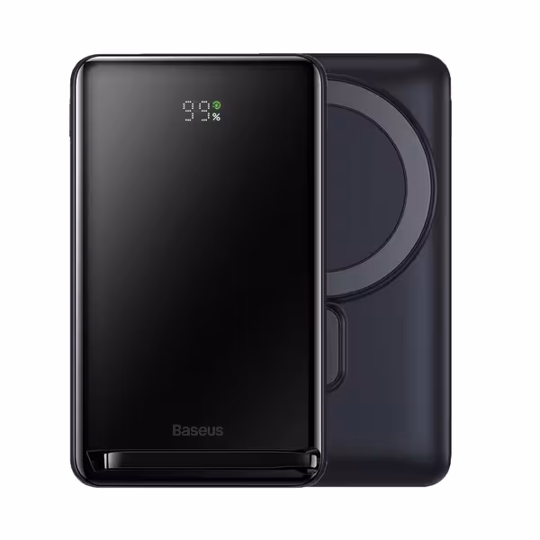 پاوربانک بی سیم مگنتی بیسوس Magnetic Bracket Wireless PPCX000203 ظرفیت 10000 میلی‌آمپر توان 20 وات