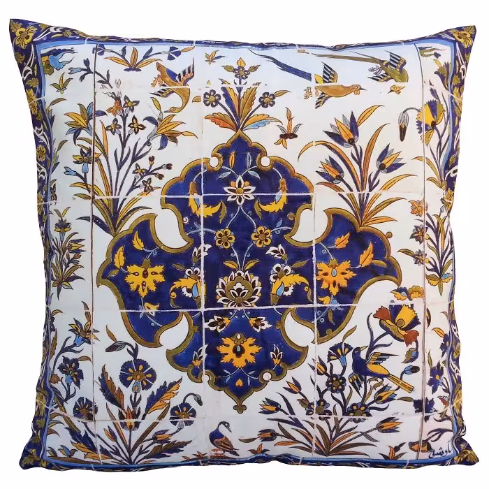 کاور کوسن مخمل کوبیده طرح کاشی کد MAKHQU11