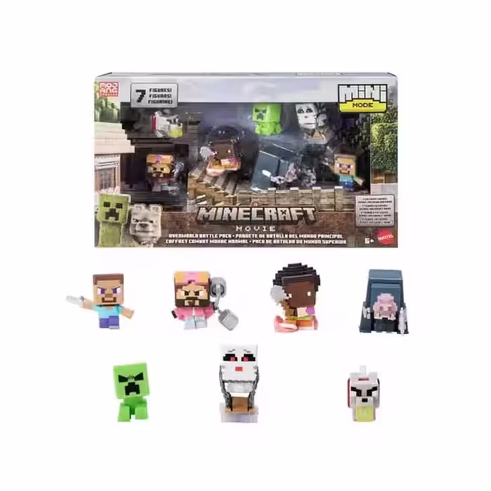 ست 7 تایی فیگورهای Minecraft مدل Overworld Battle Pack