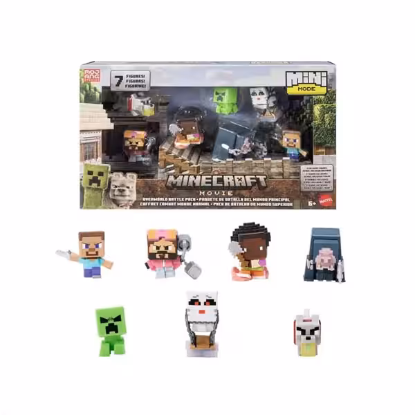 ست 7 تایی فیگورهای Minecraft مدل Overworld Battle Pack