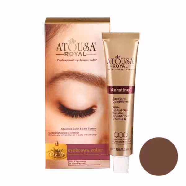 رنگ ابرو آتوسا رویال شماره 6 حجم 15 میلی لیتر رنگ شنی