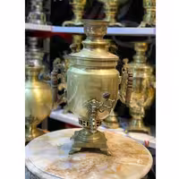سماور زغالی 5 لیتری مدل نظروف، ورق ضخیم، طرح شوروی، آنتیک شده