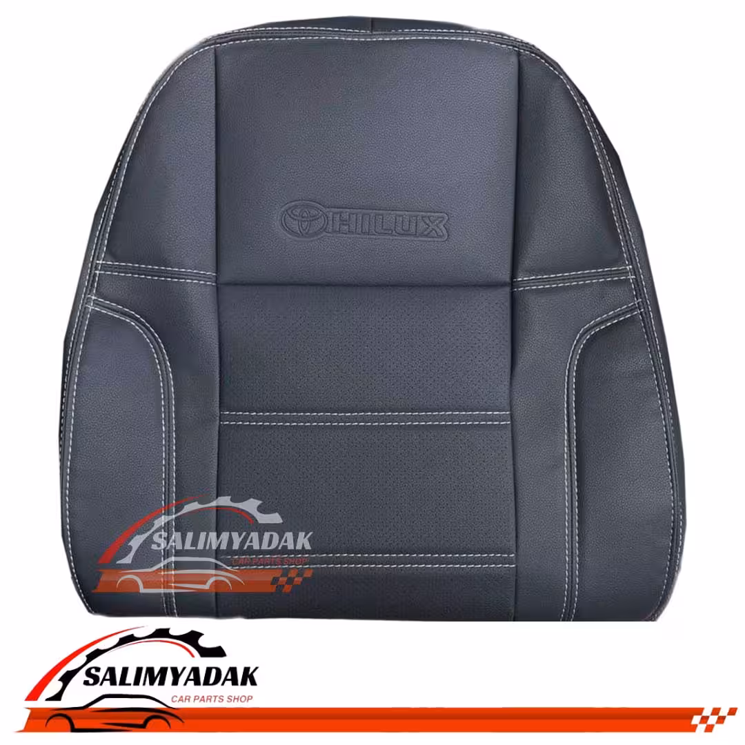 روکش صندلی تویوتا هایلوکس 2010-2015 چرم رنگ طوسی دوخت سفید
