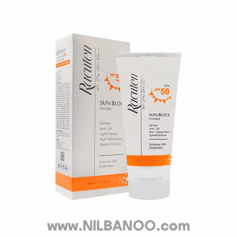 کرم ضدآفتاب SPF50 بی رنگ راکوتن مناسب پوست چرب و مختلط