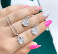 نیمست زنانه نقره جواهری کد 00376