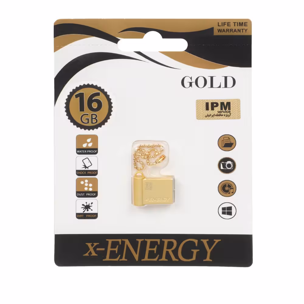 فلش مموری ایکس انرژی مدل USB2.0 Gold ظرفیت 16 گیگ