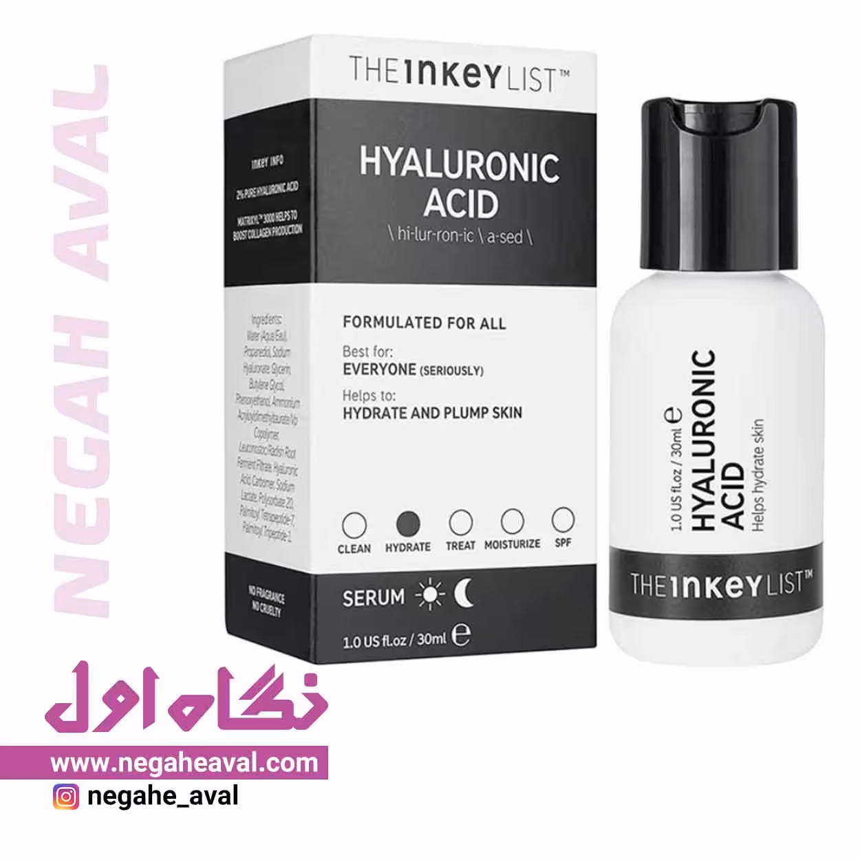 سرم هیالورونیک اسید اینکی لیست حجم 30 میلی لیتر