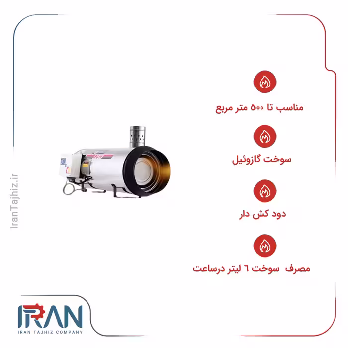 جت‌هیتر گازوئیلی ‌دودکش‌دار نیرو تهویه البرز مدل QEL-110