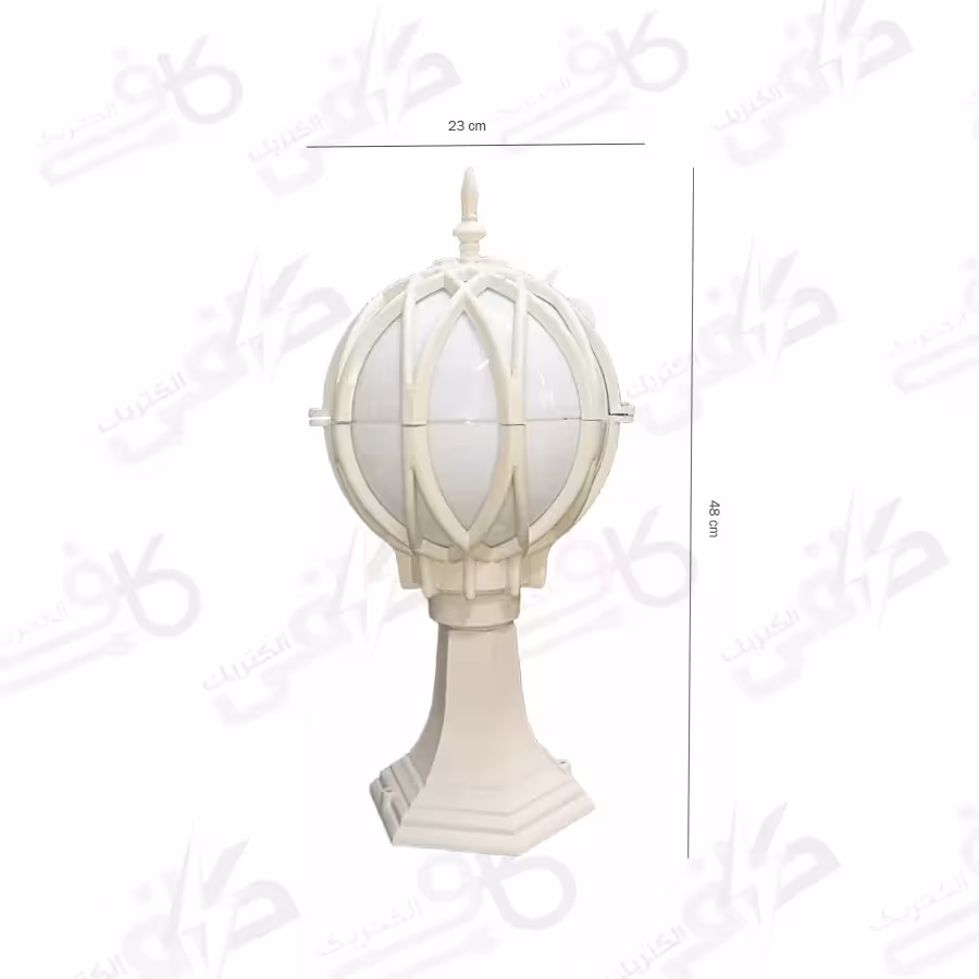 چراغ سردری توپی حفاظ دار سفید