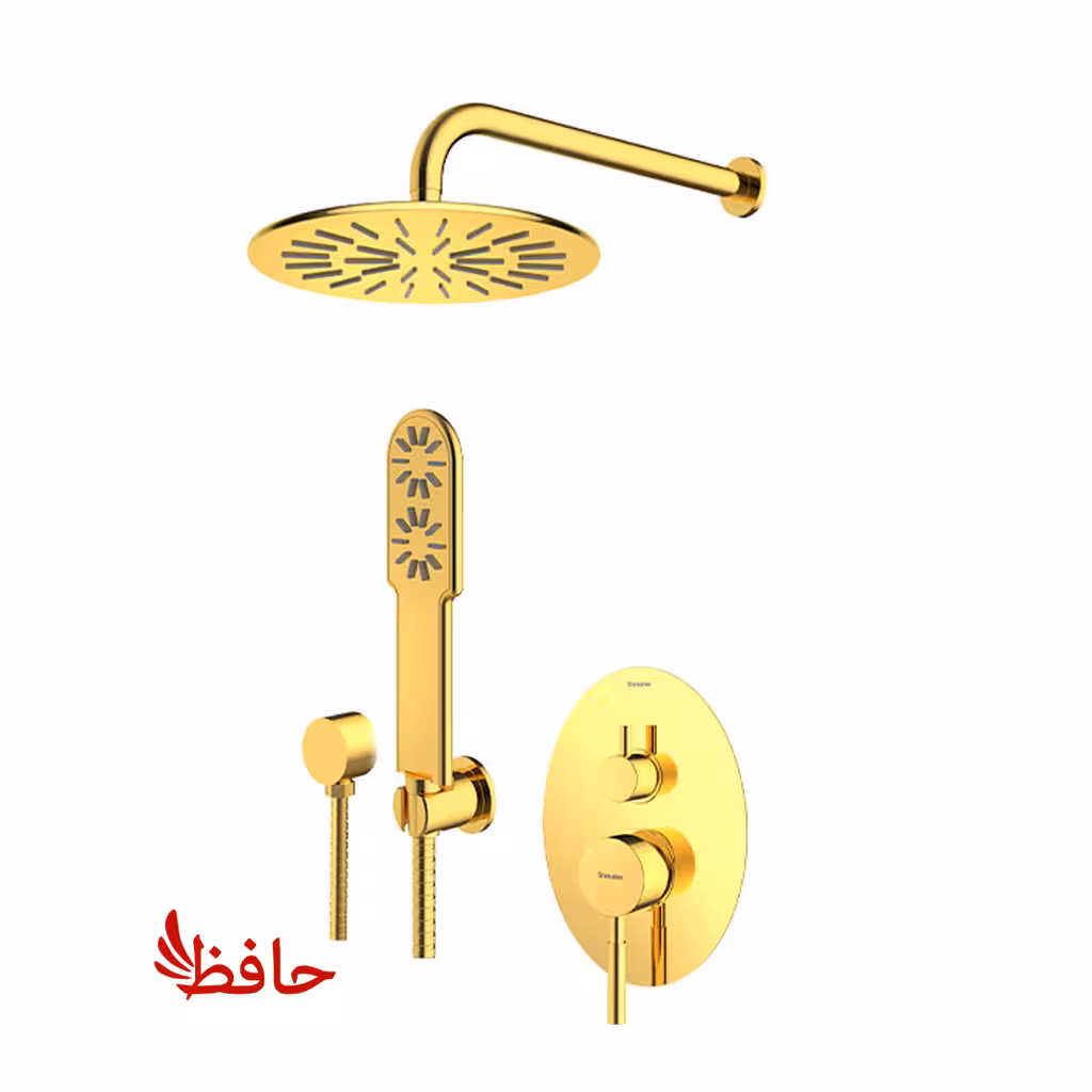شیر حمام توکار شودر مدل روگن طلایی تیپ 3 BRASS