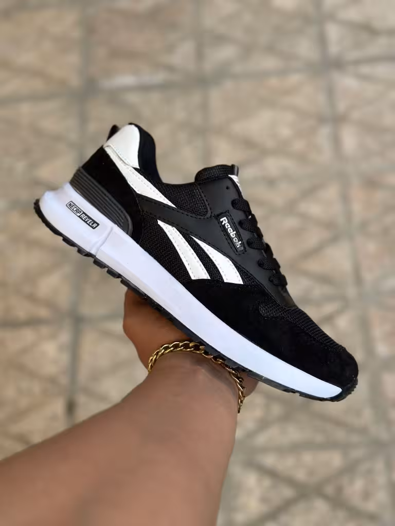 کتونی ریباک مشکی سفید ( 1381 )