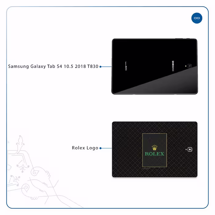 برچسب پوششی ماهوت مدل Rolex-Logo مناسب برای تبلت سامسونگ Galaxy Tab S4 10.5 2018 T830