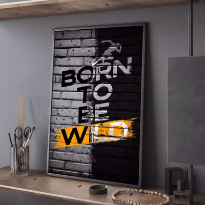 تابلو مدل دکوراتیو born to be wild کد G6-1
