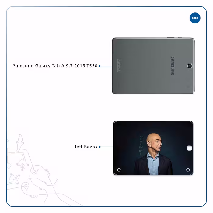 برچسب پوششی ماهوت مدل Jeff Bezos مناسب برای تبلت سامسونگ Galaxy Tab A 9.7 2015 T550