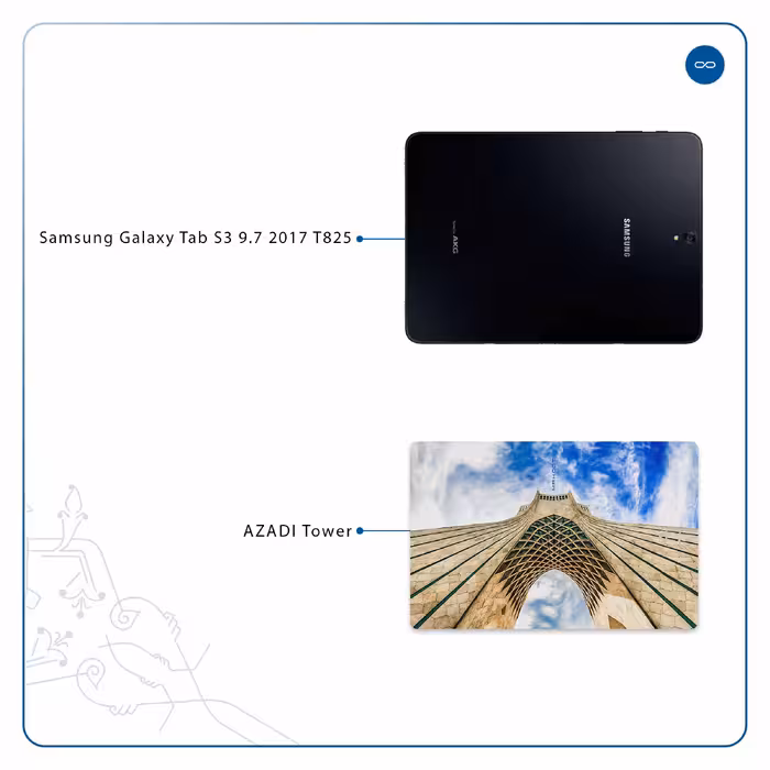 برچسب پوششی ماهوت مدل AZADI-Tower مناسب برای تبلت سامسونگ Galaxy Tab S3 9.7 2017 T825