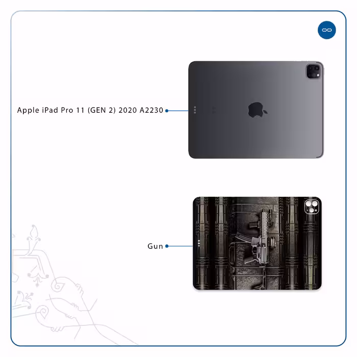 برچسب پوششی ماهوت مدل Gun مناسب برای تبلت اپل iPad Pro 11 (GEN 2) 2020 A2230