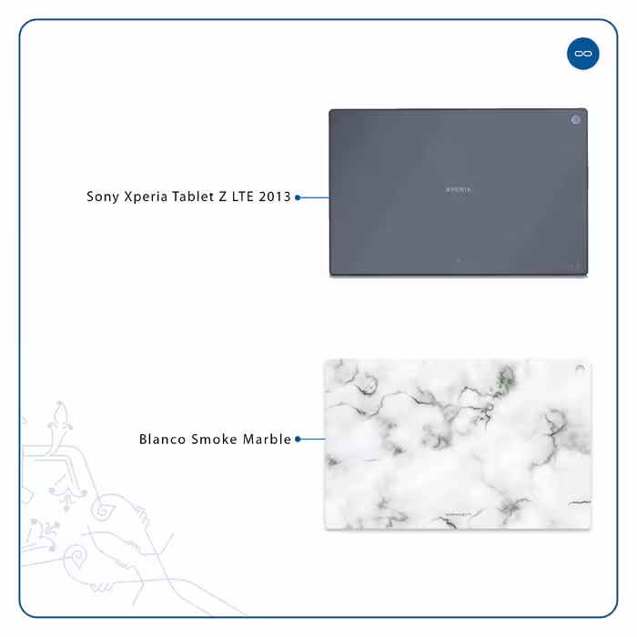 برچسب پوششی ماهوت مدل Blanco-Smoke-Marble مناسب برای تبلت سونی Xperia Tablet Z LTE 2013