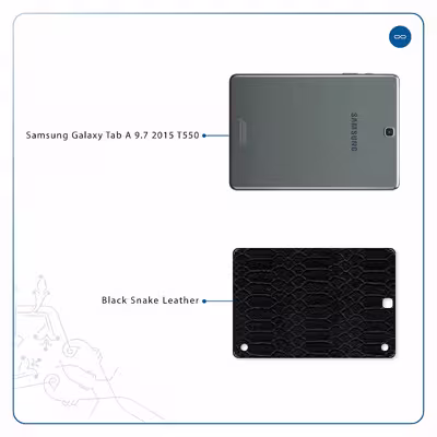 برچسب پوششی ماهوت مدل Black-Snake-Leather مناسب برای تبلت سامسونگ Galaxy Tab A 9.7 2015 T550