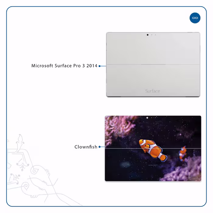 برچسب پوششی ماهوت مدل Clownfish مناسب برای تبلت مایکروسافت Surface Pro 3 2014