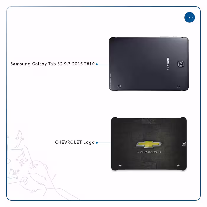 برچسب پوششی ماهوت مدل CHEVROLET-Logo مناسب برای تبلت سامسونگ Galaxy Tab S2 9.7 2015 T810