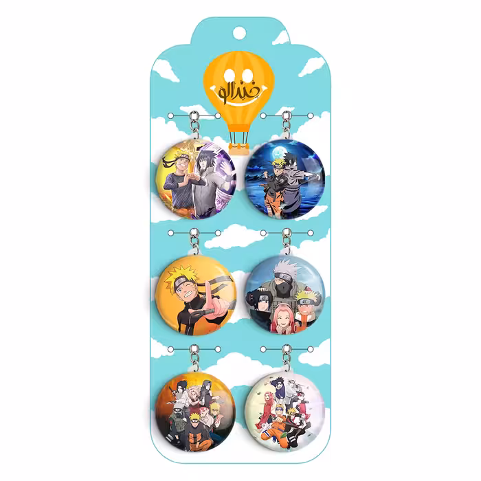 جاکلیدی خندالو مدل انیمه ناروتو کد 328A مجموعه 6 عددی