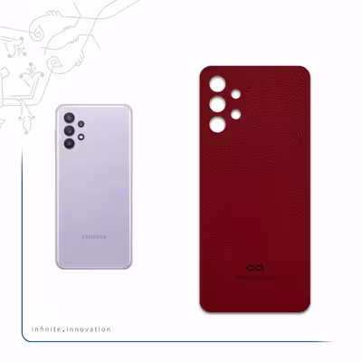برچسب پوششی ماهوت مدل Red-Leather مناسب برای گوشی موبایل سامسونگ Galaxy A32 4G