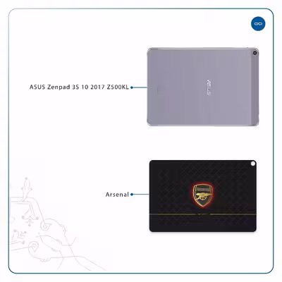 برچسب پوششی ماهوت مدل Arsenal مناسب برای تبلت ایسوس Zenpad 3S 10 2017 Z500KL