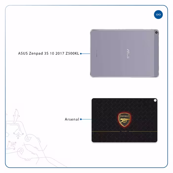 برچسب پوششی ماهوت مدل Arsenal مناسب برای تبلت ایسوس Zenpad 3S 10 2017 Z500KL