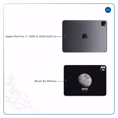 برچسب پوششی ماهوت مدل Moon-By-NASA مناسب برای تبلت اپل iPad Pro 11 (GEN 2) 2020 A2231