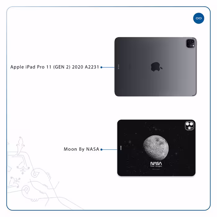 برچسب پوششی ماهوت مدل Moon-By-NASA مناسب برای تبلت اپل iPad Pro 11 (GEN 2) 2020 A2231