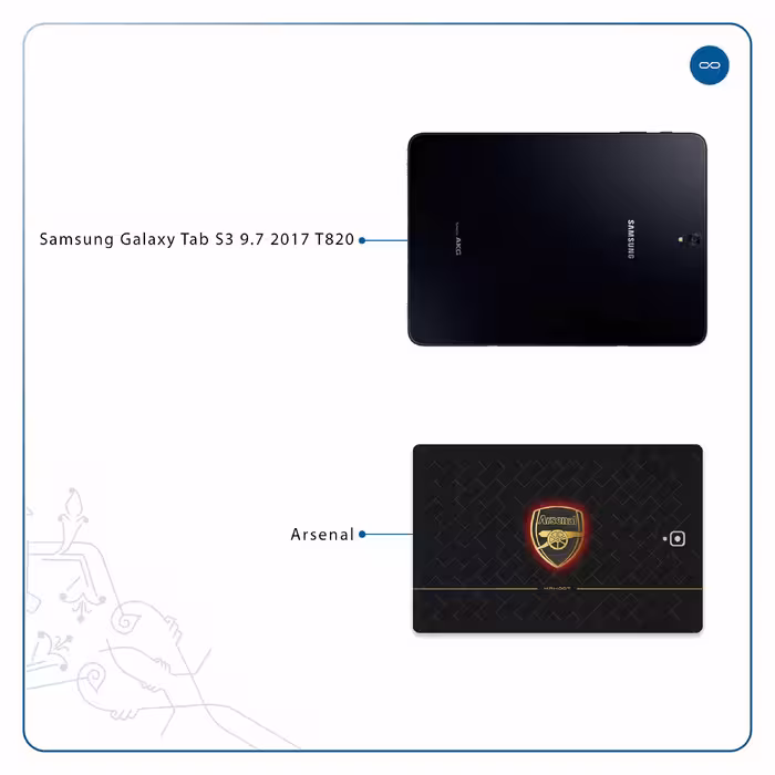 برچسب پوششی ماهوت مدل Arsenal مناسب برای تبلت سامسونگ Galaxy Tab S3 9.7 2017 T820