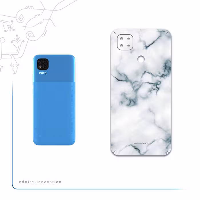 برچسب پوششی ماهوت مدل Blanco-Smoke-Marble مناسب برای گوشی موبایل شیائومی Poco C3