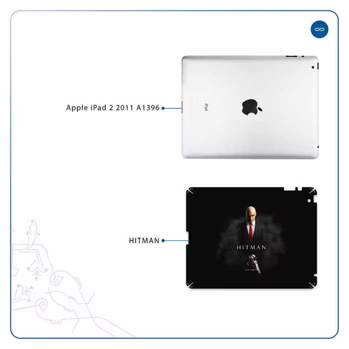 برچسب پوششی ماهوت مدل Hitman-Game مناسب برای تبلت اپل iPad 2 2011 A1396