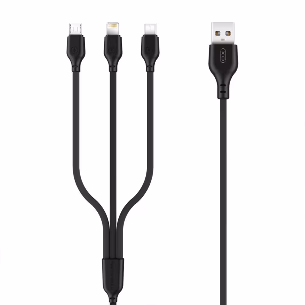 ارسال فوری   کابل شارژ 3 در 1 XO NB103 3 In 1 Charging Cable (Micro, Type-C Lightning)