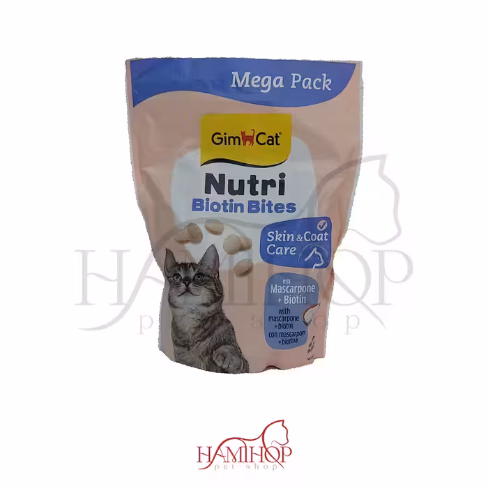 قرص تقویت کننده پوست و مو گربه جیم کت GimCat Tabs Skin & Coat وزن 425 گرم