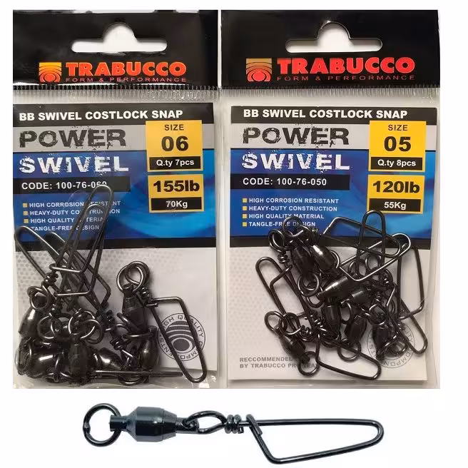 هرزگرد ماهیگیری ترابوکو ایتالیا TRABUCCO BB SWIVEL COSTLOCK SNAP