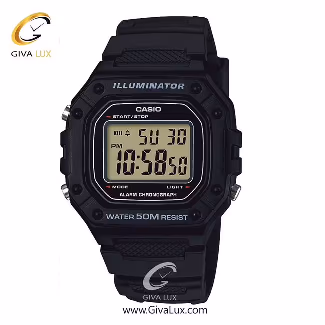 ساعت مچی اورجینال مردانه کاسیو Casio مشکی | مشکی| مشکی| کد رفرنس W-218H-1A