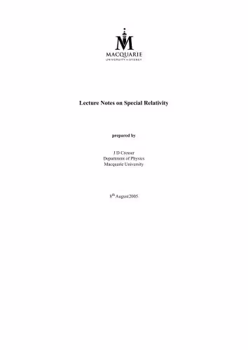 خرید و دانلود نسخه کامل کتاب Lecture notes on special relativity