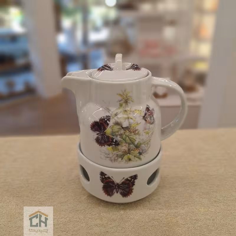 قوری وارمردار چینی طرح پروانه مدل 101145