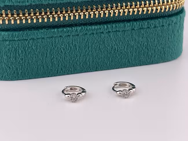 گوشواره ژوپینگ طرح تک نگین دایره ای