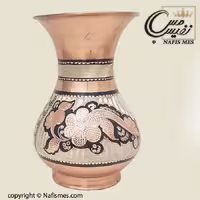 گلدان مسی بزرگ نقره کوب طرح ترک