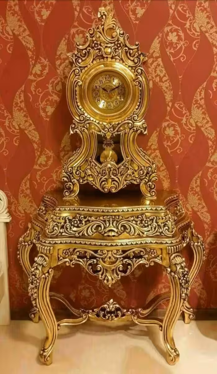 ساعت کنسول فایبرگلاس آبکاری طلا کد 101967