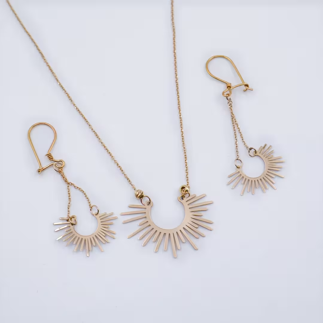 نیم ست مینیمال طلا طرح طلوع