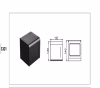 جای دستمال کاغذی  15 سانتیمتر روی صفحه رنگ مشکی مات سری M فانتونی کد S301