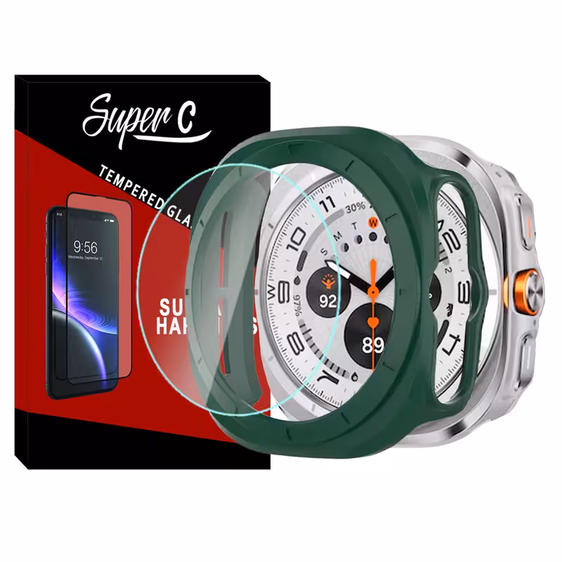 کاور سوپرسی مدل PC Bumper SC مناسب برای ساعت هوشمند سامسونگ Galaxy Watch 7 Ultra 47mm به همراه محافظ صفحه نمایش